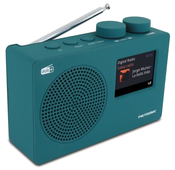 METRONIC Radio numérique DAB+ et FM RDS avec écran couleur - Bleu