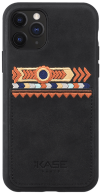Custodia Bohemia Slim con slot per carte di credito per Apple iPhone 11 Pro, nero oliva