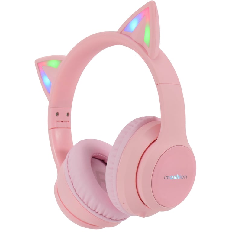 imoshion Casque sans fil pour enfants LED Cat Ear Limiteur de décibels Avec câble AUX Neuf