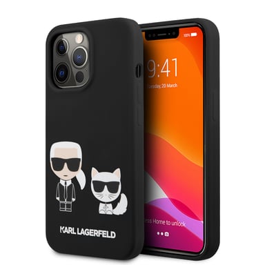 Karl Lagerfeld KLHCP13LSSKCK Coque de protection en silicone pour iPhone 13 Pro/13 6,1' Noir
