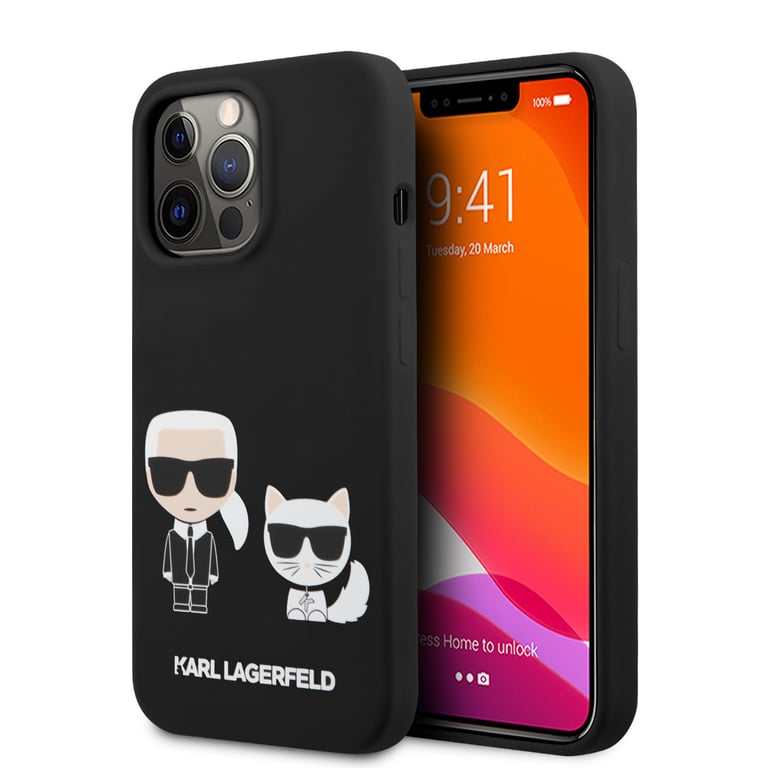Karl Lagerfeld KLHCP13LSSKCK Coque de protection en silicone pour iPhone 13  Pro/13 6,1' Noir - Karl Lagerfeld