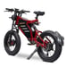 Bicicletta Elettrica X7 | Velocità Massima 55 km/h | Autonomia 90 km | Motore 1000W*2 | Batteria 48V 30Ah | Pnei da 20 PolliciT | Nero&Rosso
