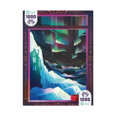 Puzzle da 1000 pezzi Iello La Capanna Appollaiata – Illustrazione notturna colorata di Charlène Ingouff