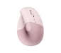 Logitech Lift Ergonomic Vertical Wireless Mouse, Bluetooth o Logi Bolt USB Receiver, Silent - Rosa