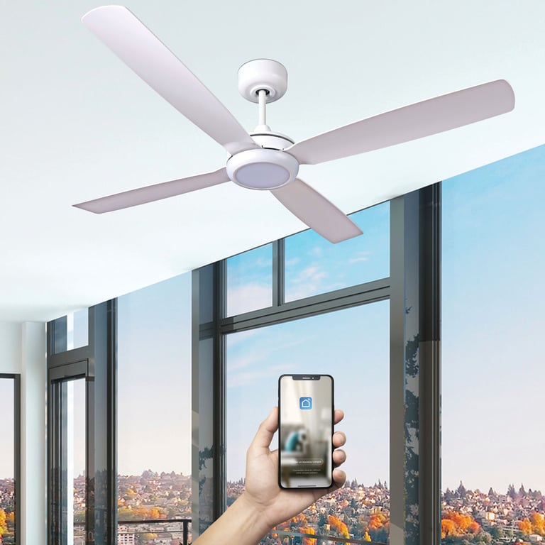 Fanelite Ventilateur de plafond 132 cm QAMEA Moteur DC LED dimmable 3 couleurs + RGB Wifi Silencieux Neuf - vue 2