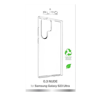 PURO Funda ecológica y antiarañazos para Galaxy S23 Ultra Edición 0.3 Nude Transparente