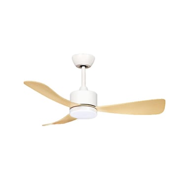 Ventilador de techo Fabrilamp yeste con lámpara 18W blanco/beige