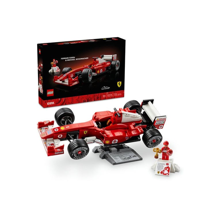 Set de collection LEGO Icons Ferrari F2004 11375 735 pièces direction fonctionnelle Rouge - Neuf