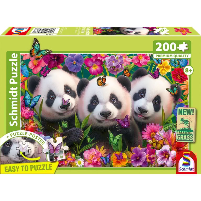 Puzzle Schmidt Spiele Panda Trio 56578 200 pièces dès Neuf