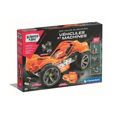 CLEMENTONI - Veicoli e macchinari - 50 costruzioni - Manuale illustrato e applicazione di visualizzazione 3D - Made in It