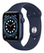 Watch Series 6 (GPS + Cellular), Boîtier en Aluminium Bleu de 44 mm, Bracelet Sport Marine Intense, bleu