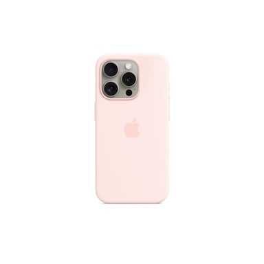 Funda de silicona con MagSafe para iPhone 15 Pro Rosa Pálido