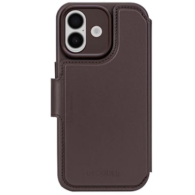 Decoded Funda Folio de Cuero para iPhone 17 MagSafe con Carcasa Desmontable Marrón Oscuro