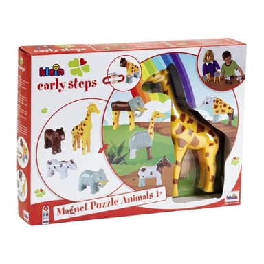 Animales magnéticos - KLEIN - 0065 - 4 animales grandes Puzzle divertido, caja abierta - 16 piezas - A partir de 12 meses
