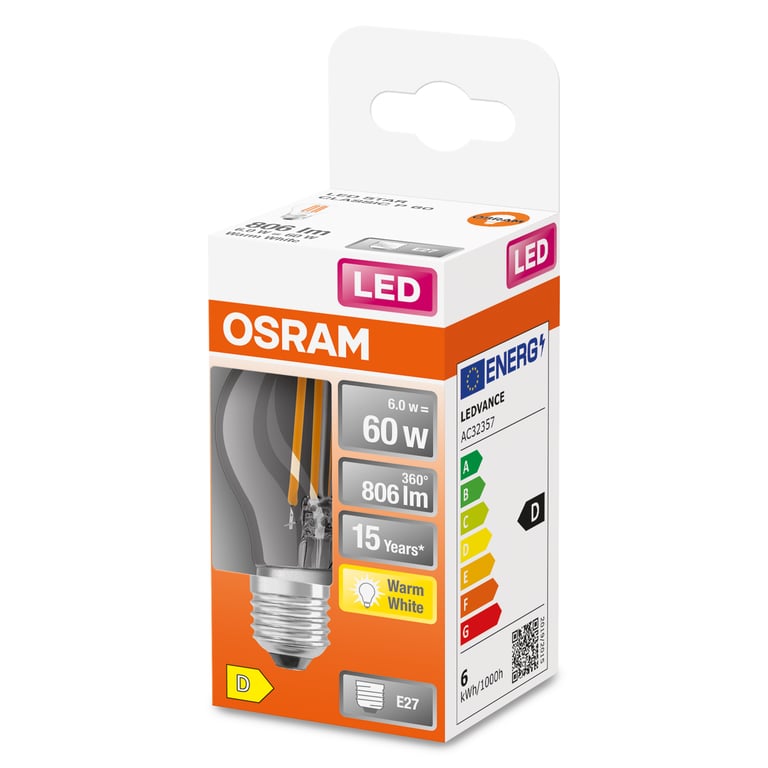 OSRAM LED sphérique filament E27 470lm froid - vue 6