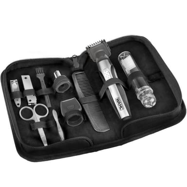 Cortadora de precisión - WAHL - KIT DE VIAJE DELUXE - 4 alturas de corte - Negro / Plata