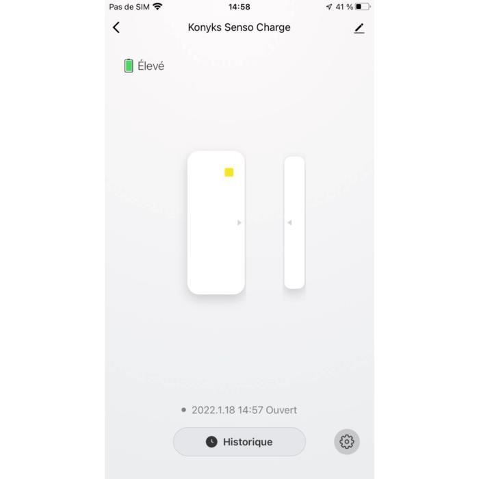 Konyks Senso Charge 2 Détecteur d'ouverture Wi Fi sur batterie pour porte et fenêtre autonomie notifications Smartphone - vue 3