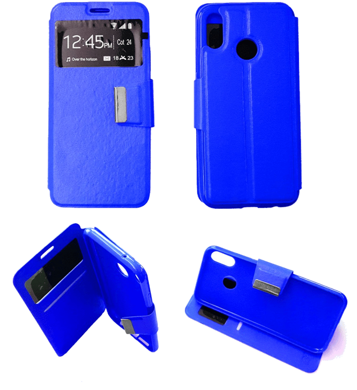 Etui Folio compatible Bleu Huawei P20 Lite