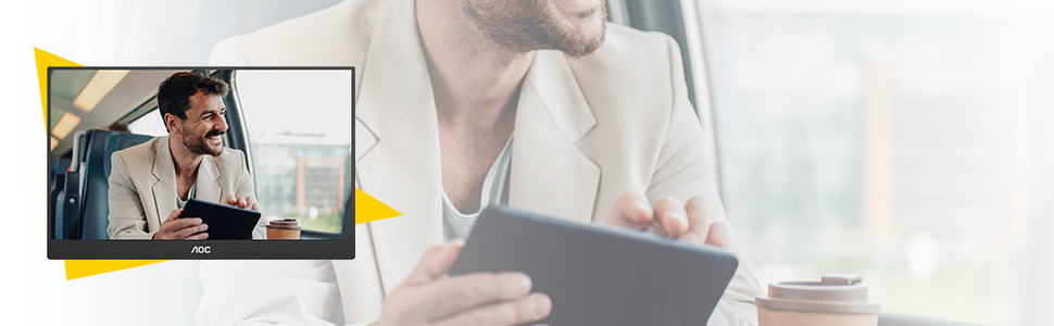 AOC 16T20E2 téléviseur et moniteur portables Moniteur portable 39 6 cm 15.6 LED 1920 x 1080 pixels Neuf - vue 2