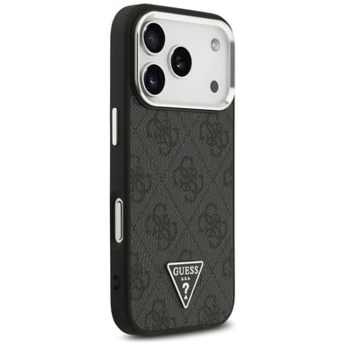 Guess 4G Triangle Logo Custodia MagSafe per iPhone 17 Pro nero argento