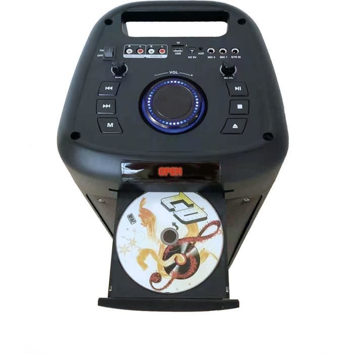 Enceinte DJ 1000W Lumineuse Lecteur CD Inovalley MS06-CD-XXL - Bluetooth  USB RADIO FM, LED STROBE, Soirée, Fête Karaoké, Anniv