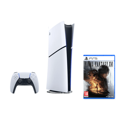 PS5 Slim & Final Fantasy XVI Pack - Consola de juegos Playstation 5 Slim (Digital) 1Tb, Blanco