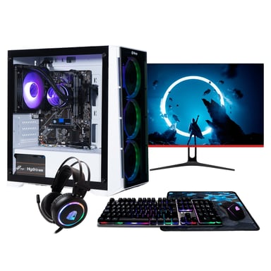 PC Gamer complet Nitropc Pack Bronze Plus - AMD Ryzen 5 PRO 4650G, AMD Vega 7, RAM 16Go, M.2 1To, Windows 11, WiFi - Écran 24'' FullHD, clavier, souris, tapis et haut-parleurs