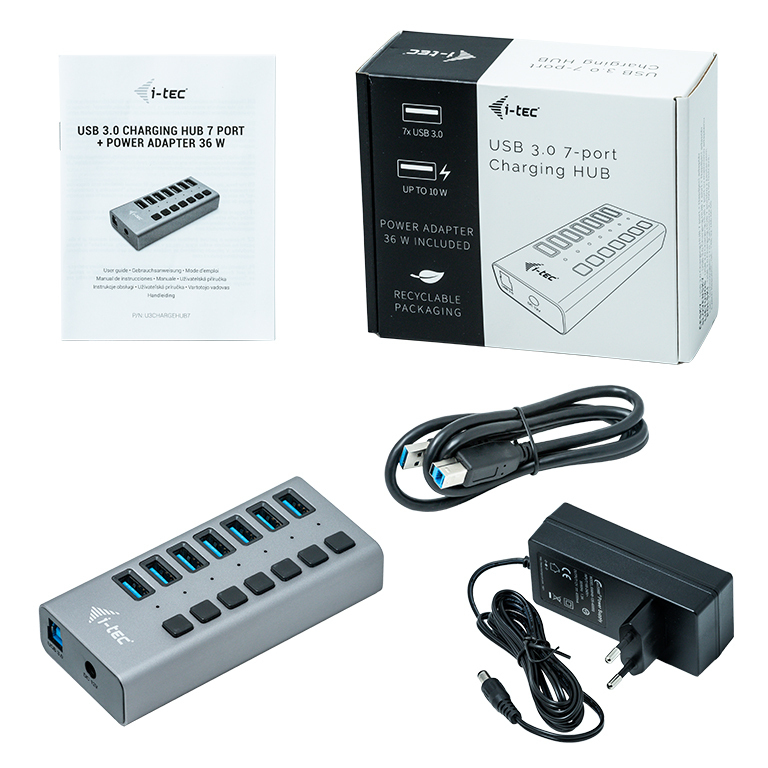 i tec USB 3.0 Charging Hub 7 Port + Power Adapter - vue 4