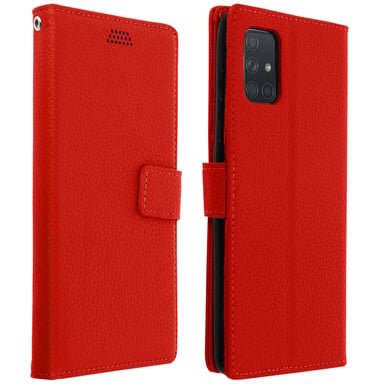 Funda libro cartera con F. Soporte para Samsung Galaxy A51 - Rojo