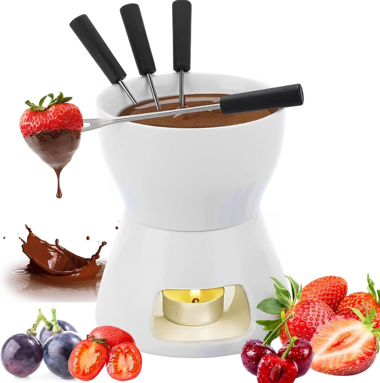 Ensemble à fondue en céramique avec fourchettes Neuf