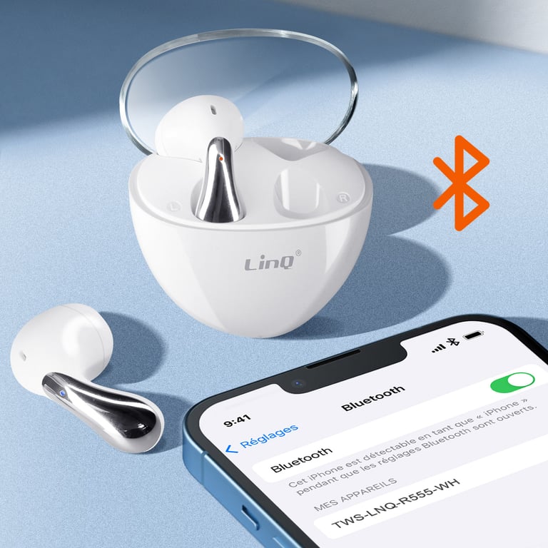Écouteurs Bluetooth Intra auriculaires Design Goutte D'eau et Boîtier Neuf - vue 3