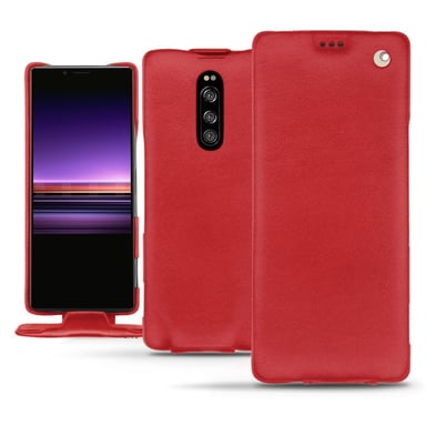 Funda de piel Sony Xperia 1 - Solapa vertical - Rojo - Piel lisa de primera calidad