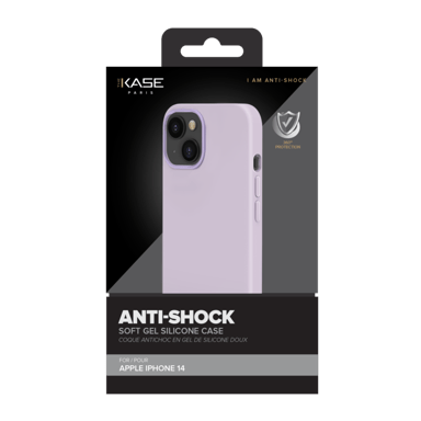 Coque antichoc en gel de silicone doux pour Apple iPhone 14, Orchidée Pastel