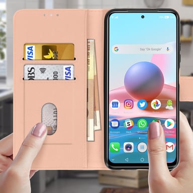 Funda para Xiaomi Redmi Note 10 Pro Tarjetero Soporte Vídeo Champán