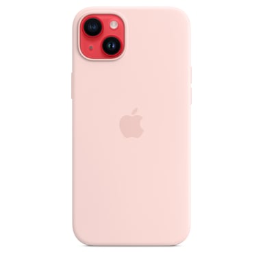 Coque en silicone avec MagSafe pour iPhone 14 Plus Rose craie