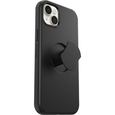 Coque OtterGrip Symmetry pour iPhone 14 Plus avec MagSafe, résistante aux chocs et aux chutes, avec protection antimicrobienne et grip intégré, testée 3x normes MIL-STD 810G - Noir