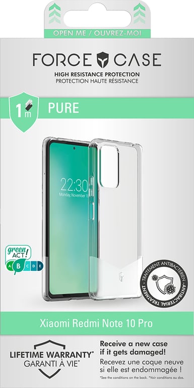 Coque Renforcée Xiaomi Redmi Note 10 Pro PURE Garantie à vie Transparente Force Case