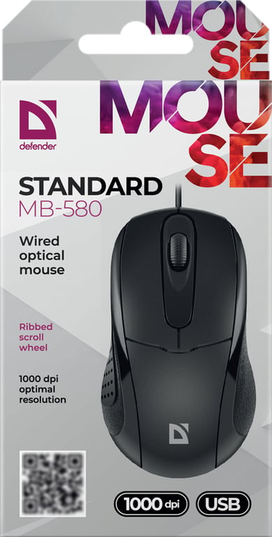 Defender STANDARD MB 580 Bureau Ambidextre USB Type A Optique 1000 DPI Neuf - vue 3