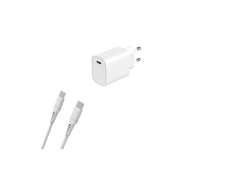 Chargeur rapide Power Delivery USB-C  20 W avec Câble Type-C 100w Pour Appareil Android, iPad Pro