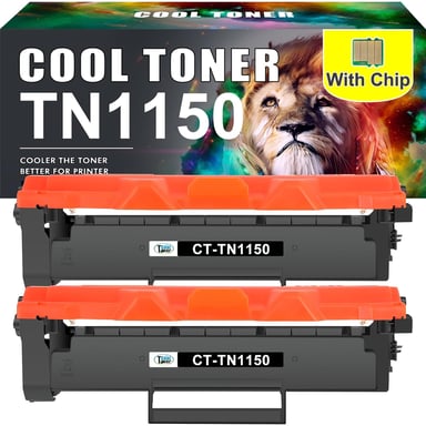 TN1150 Cartucho de Tóner Negro: Reemplazo Compatible para TN-1150 TN 1150 HL-L1240W HL-L1242W HL-L1242WXL DCP-L1640W DCP-L1642W DCP-L1642WXL DCP-L1660W (Negro 2-Pack)