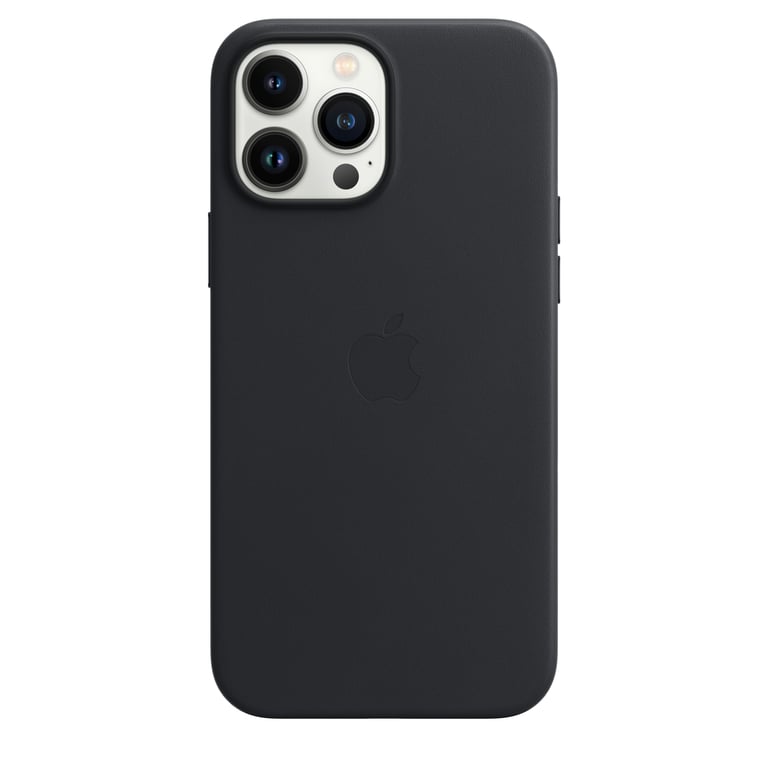 Coque de protection  en cuir pour iPhone 13 Pro Max - Noir