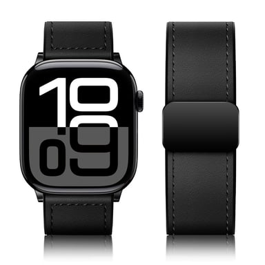 Cinturino Premium in pelle per Apple Watch con fibbia magnetica Black L