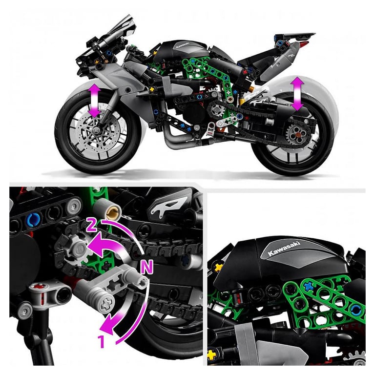 Lego Technic La Moto Kawasaki Ninja H2r 42170 Lego - vue 5