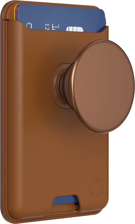 Porte cartes PopSockets PopWallet compatible MagSafe Cognac - vue 3