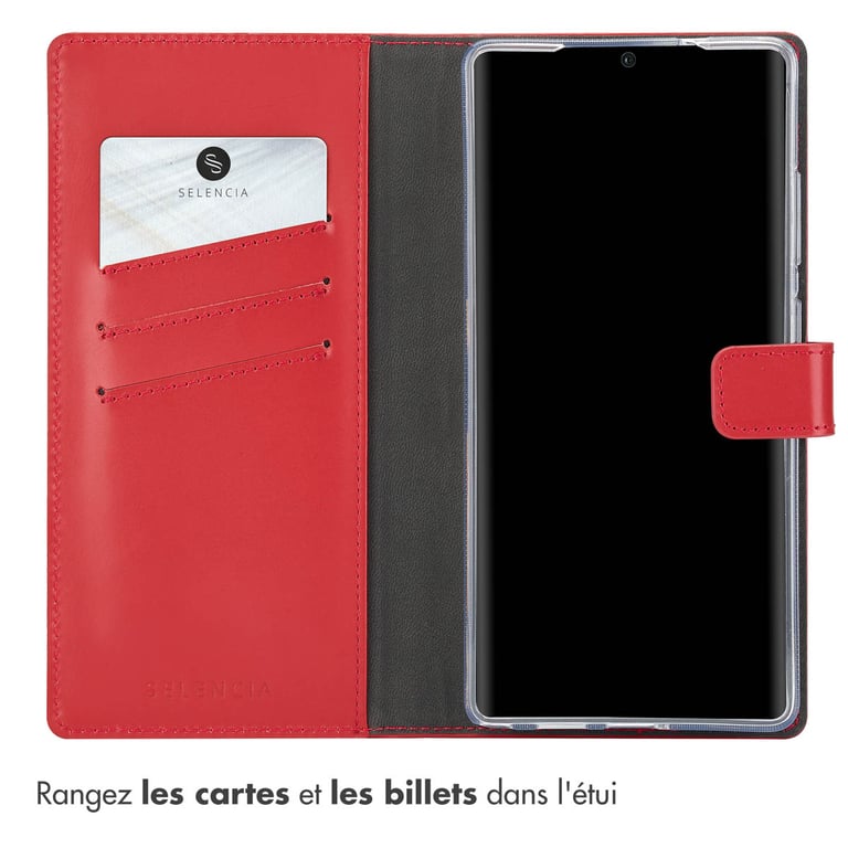 Selencia Étui de téléphone portefeuille en cuir véritable pour Samsung Galaxy S25 Ultra Neuf - vue 3