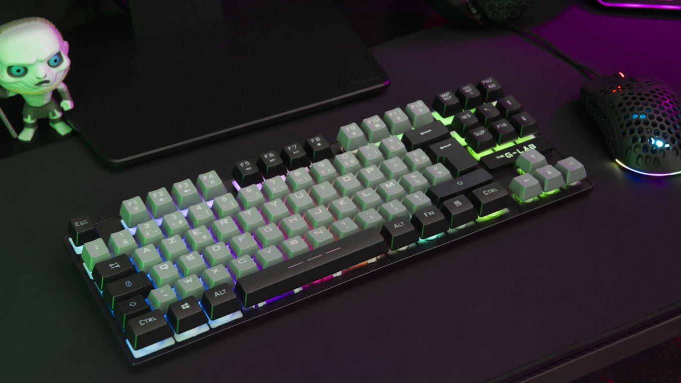 The G-Lab Keyz Caesium clavier Gaming USB AZERTY Français Noir, Gris - Neuf