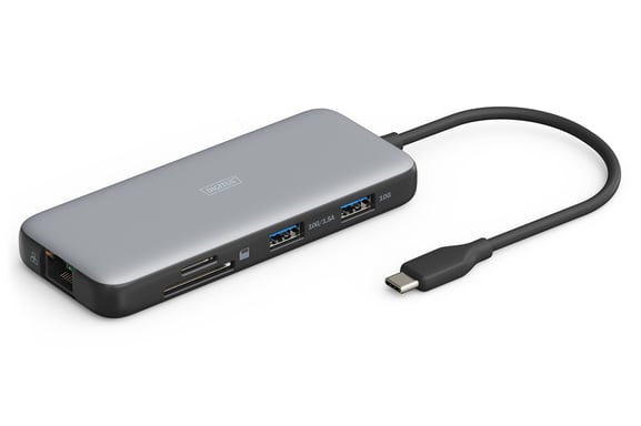 Espandete il vostro notebook con la nostra docking station USB-C a 8 porte.Con due porte HDMI è possibile collegare due monitor esterni in qualità 4K ed espandere lo spazio dello schermo.In modalità SST (screen mirroring) la docking station supporta du
