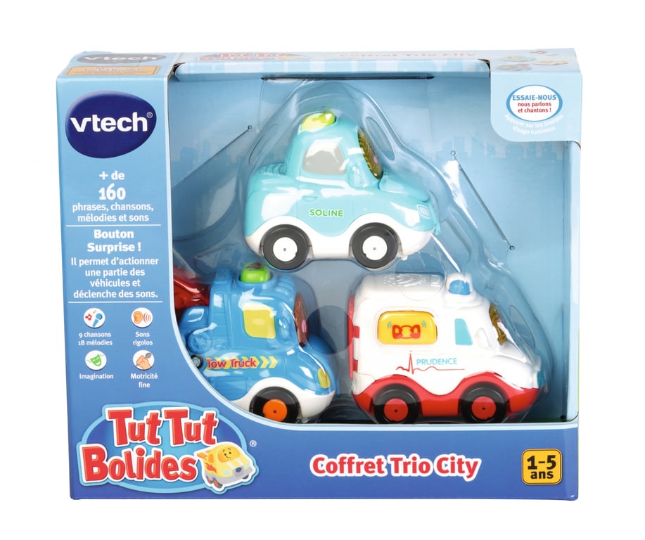 VTECH Tut Tut Bolides Coffret Trio City Berline + Dépanneuse + Ambulance - vue 3