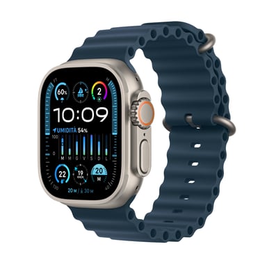 Apple Watch Ultra 2 GPS + Cellular, cassa in alluminio dorato da 49 mm con fibbia oceanica, blu