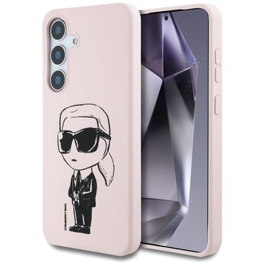 Étui Karl Lagerfeld Ikonik MagSafe en silicone pour Samsung Galaxy S25, rose